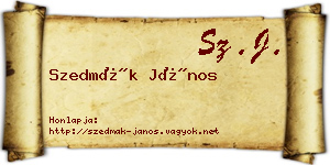 Szedmák János névjegykártya