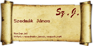 Szedmák János névjegykártya