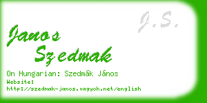 janos szedmak business card